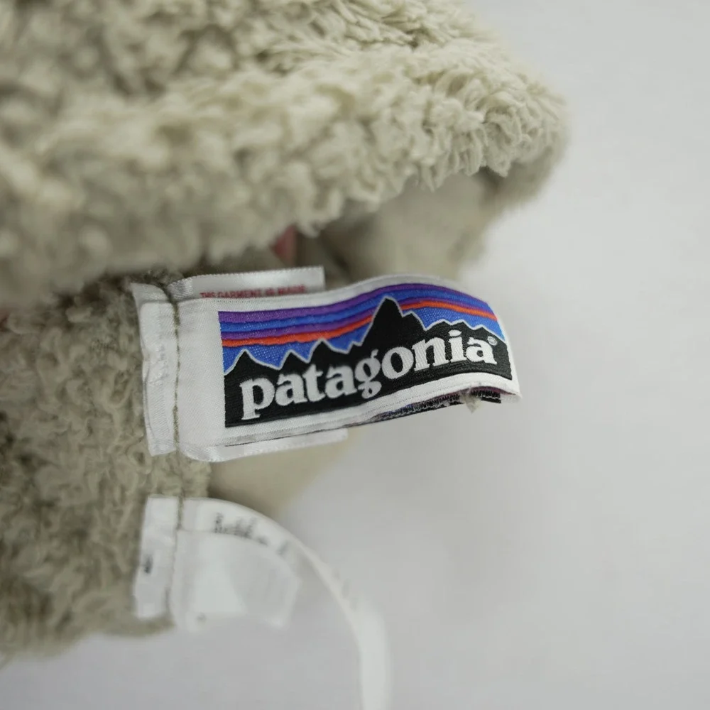 Patagonia Los Gatos Fleece Vest Tan Beige Full Zip High Pile Girls Large L 12